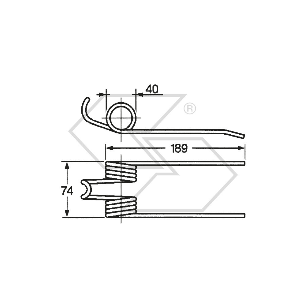 Molla per Pick Up Autocaricante Falciacondizionatrice GALLIGNANI tipo stretto Molla per Pick Up Autocaricante Falciacondizionatrice GALLIGNANI tipo stretto