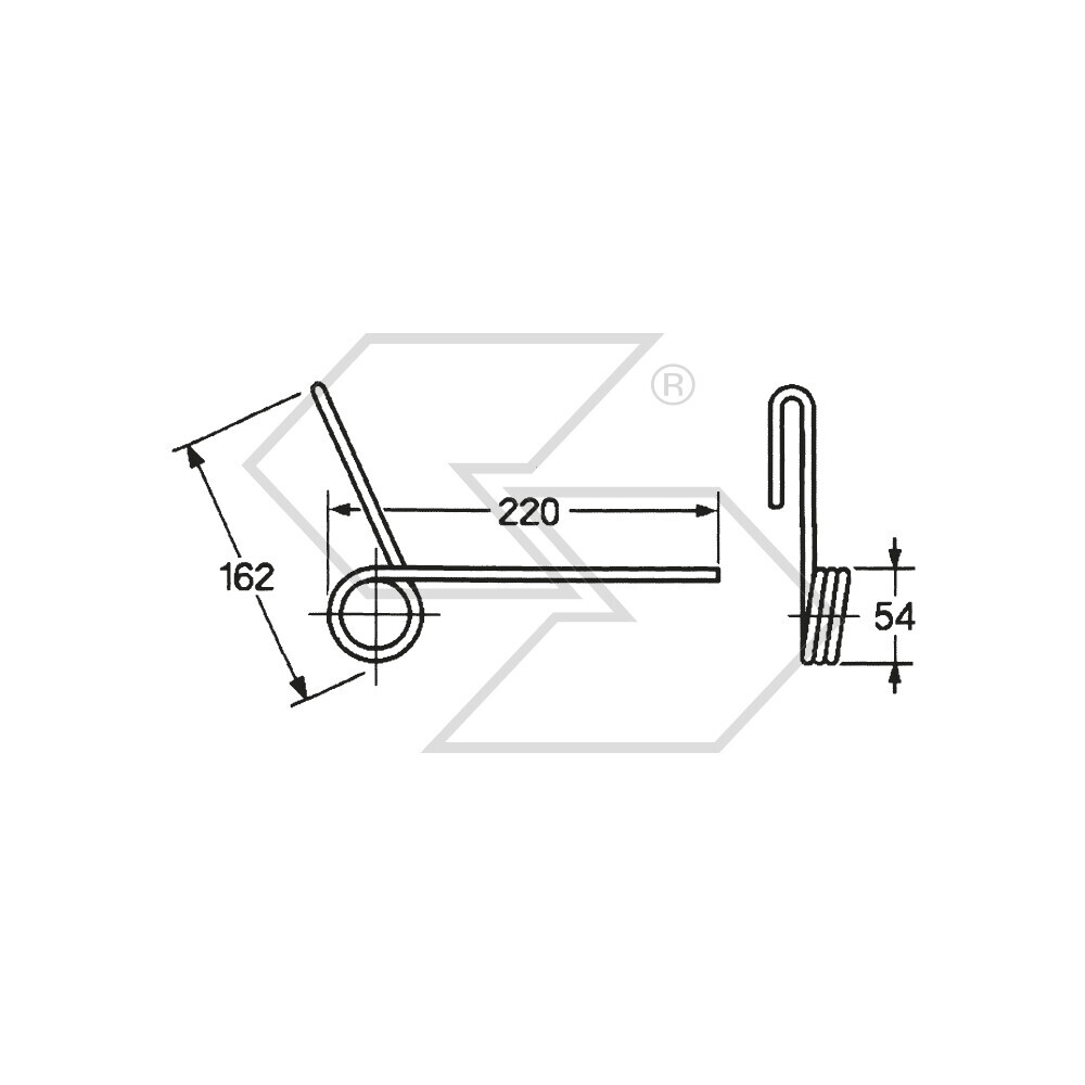 Molla seminatrice Carraro Nodet Agritalia posteriore aperto JF348 FYX0348 Molla seminatrice Carraro Nodet Agritalia posteriore aperto JF348 FYX0348
