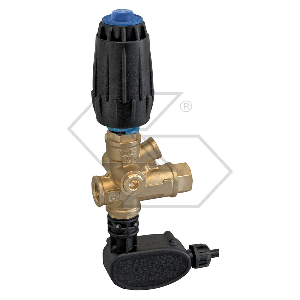 Valvola di regolazione con by-pass VRT3-P nero con attacco manometro - pressione nominale 280 bar
