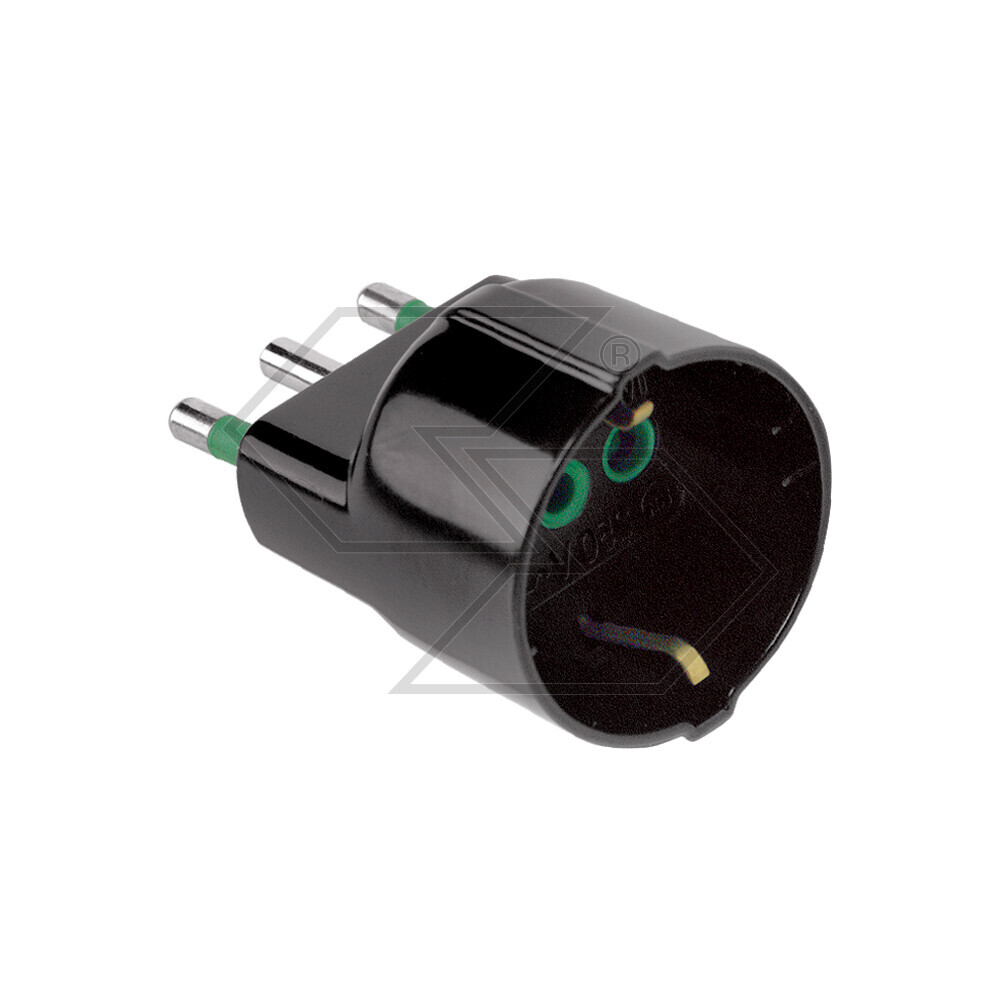 Adapter Type F Schuko Socket / 2-pole And Earth Plug Wide Pitch
220 V - 16 A