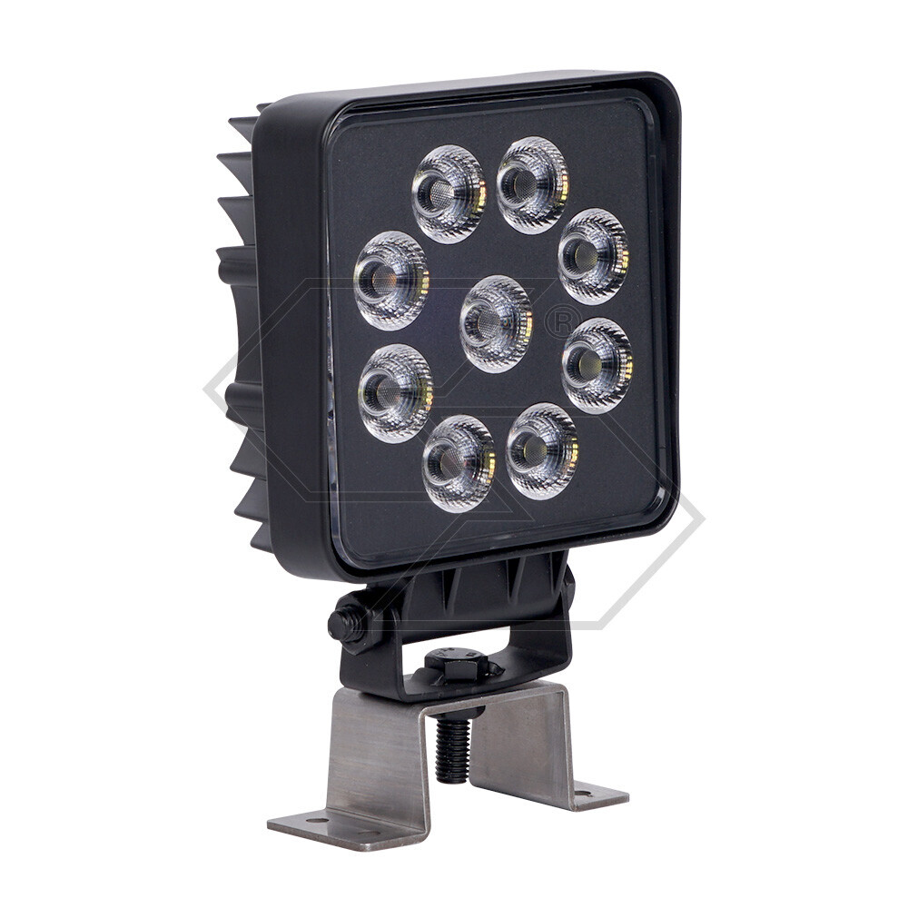 Faro lavoro 9 led doppia luce 22W quadro Faro lavoro 9 led doppia luce 22W quadro