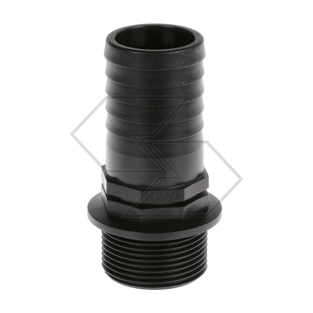 Raccordo portagomma dritto filetto maschio G 1”  D.19