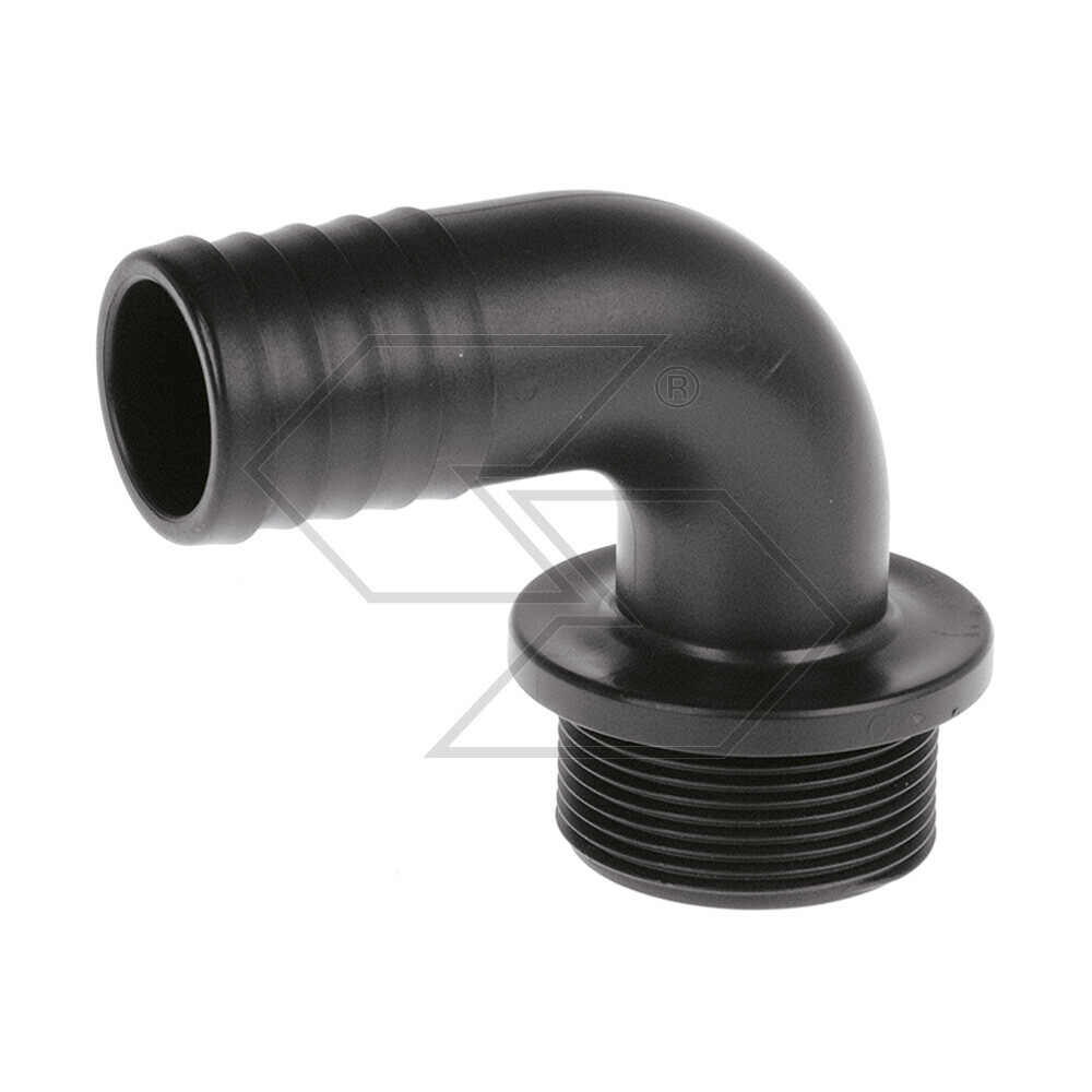 Raccordo portagomma curvo 90° filetto maschio G 1/2”  D.19