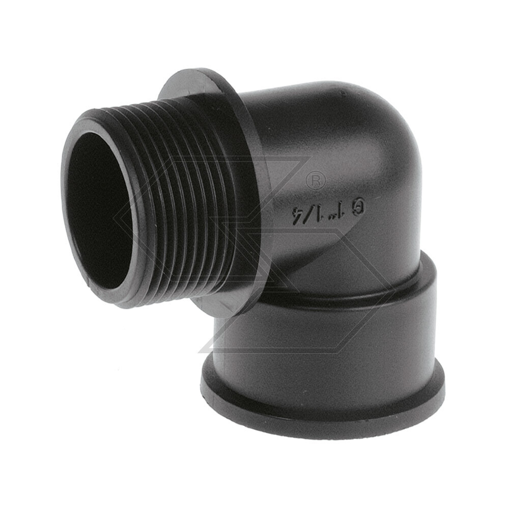 Raccordo a gomito 90° filetto maschio G1” D. 25