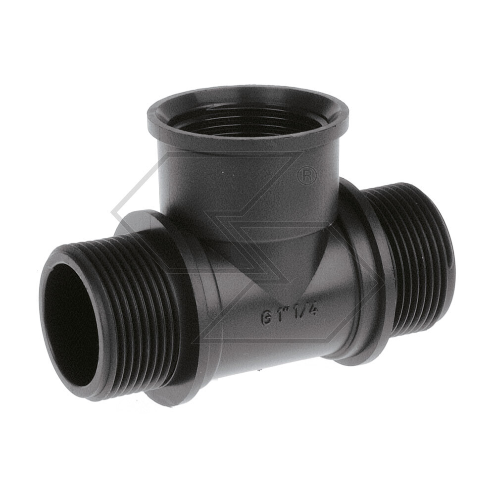 Raccordo a T filetto maschio / femmina G 1” 1/4 D. 60