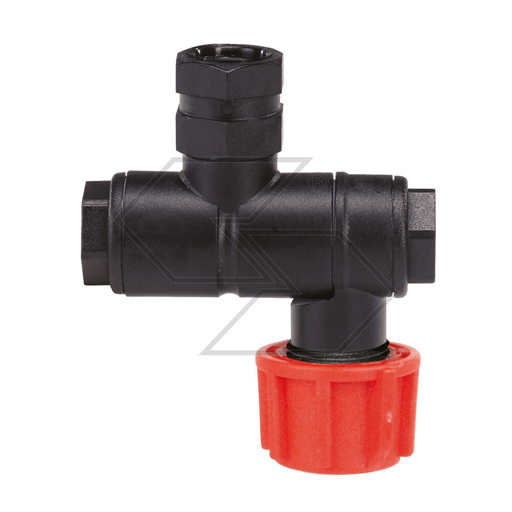 Portaugello snodato singolo femmina con testina filettata rossa Portaugello snodato singolo femmina con testina filettata rossa