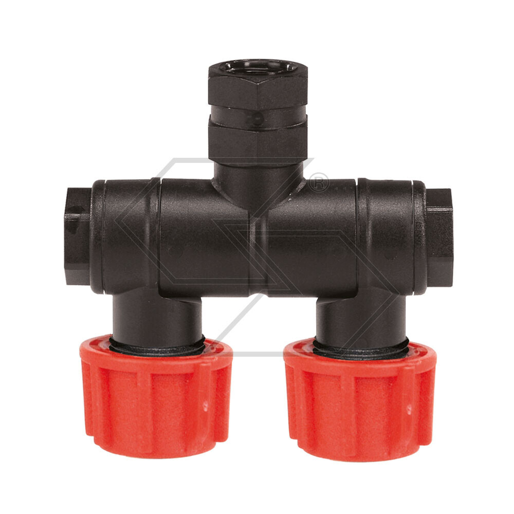 Portaugello snodato doppio femmina con testina filettata Portaugello snodato doppio femmina con testina filettata