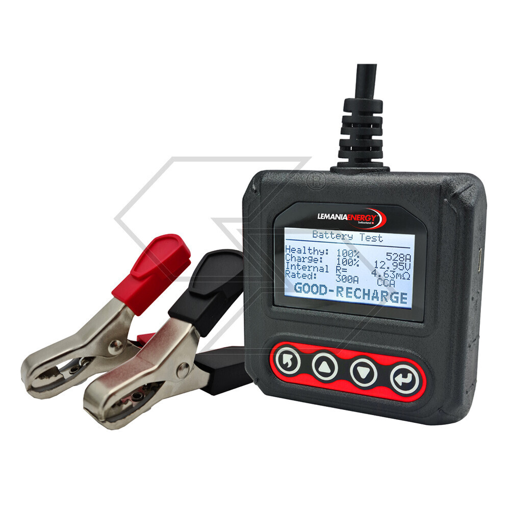 Tester professionale per batterie da 12 V e sistemi di ricarica/avviamento. Tester professionale per batterie da 12 V e sistemi di ricarica/avviamento.