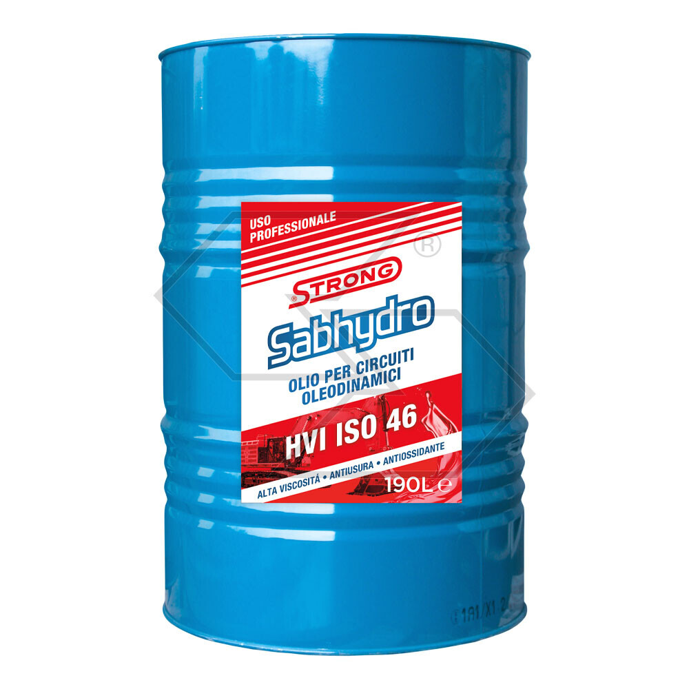 Olio Strong Sabhydro per circuiti idraulici HVI ISO 46 - 190 L Olio Strong Sabhydro per circuiti idraulici HVI ISO 46 - 190 L