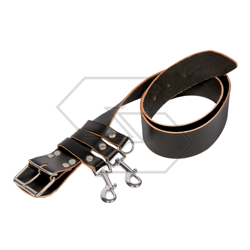Leather Belt With Snap Hooks