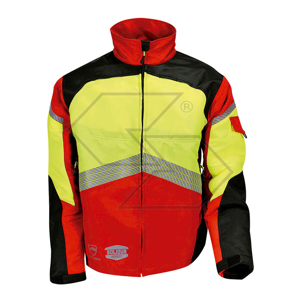 Giacca antitaglio per motosega Classe 1 rosso/giallo tg. L Solidur
