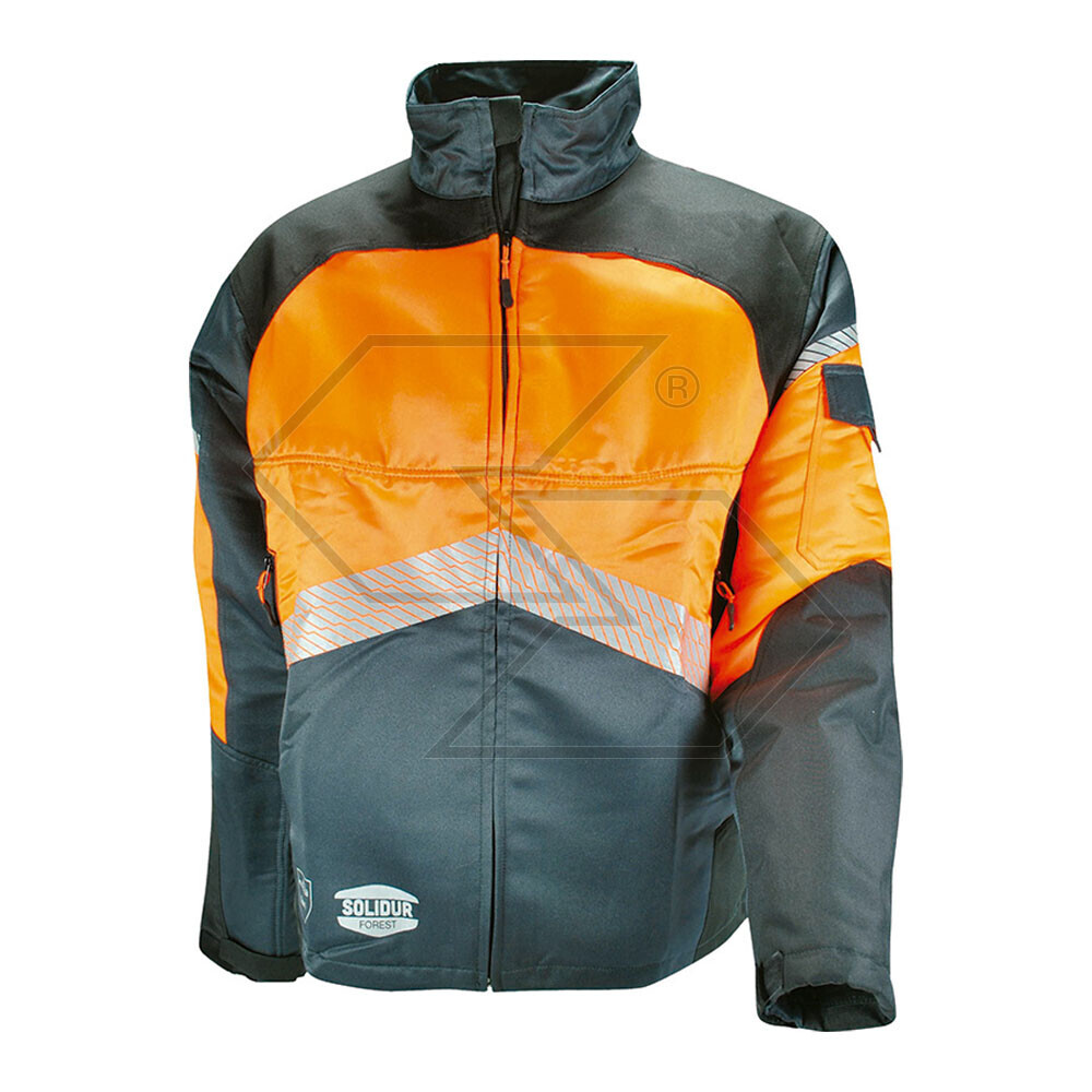 Giacca antitaglio per motosega Classe 1 grigio/arancio tg. XL Solidur
