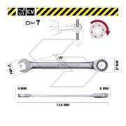 Chiave combinata a cricchetto 7 mm WGB - 23600073