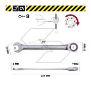 Ratchet Combination Wrench 8 Mm Wgb - 23600083