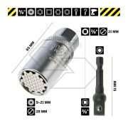 Universal Socket 9-21 Mm Att 3/8
