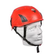 Red Safety Helmet With Chin Strap